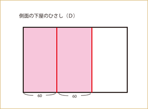 側面の下屋のひさし